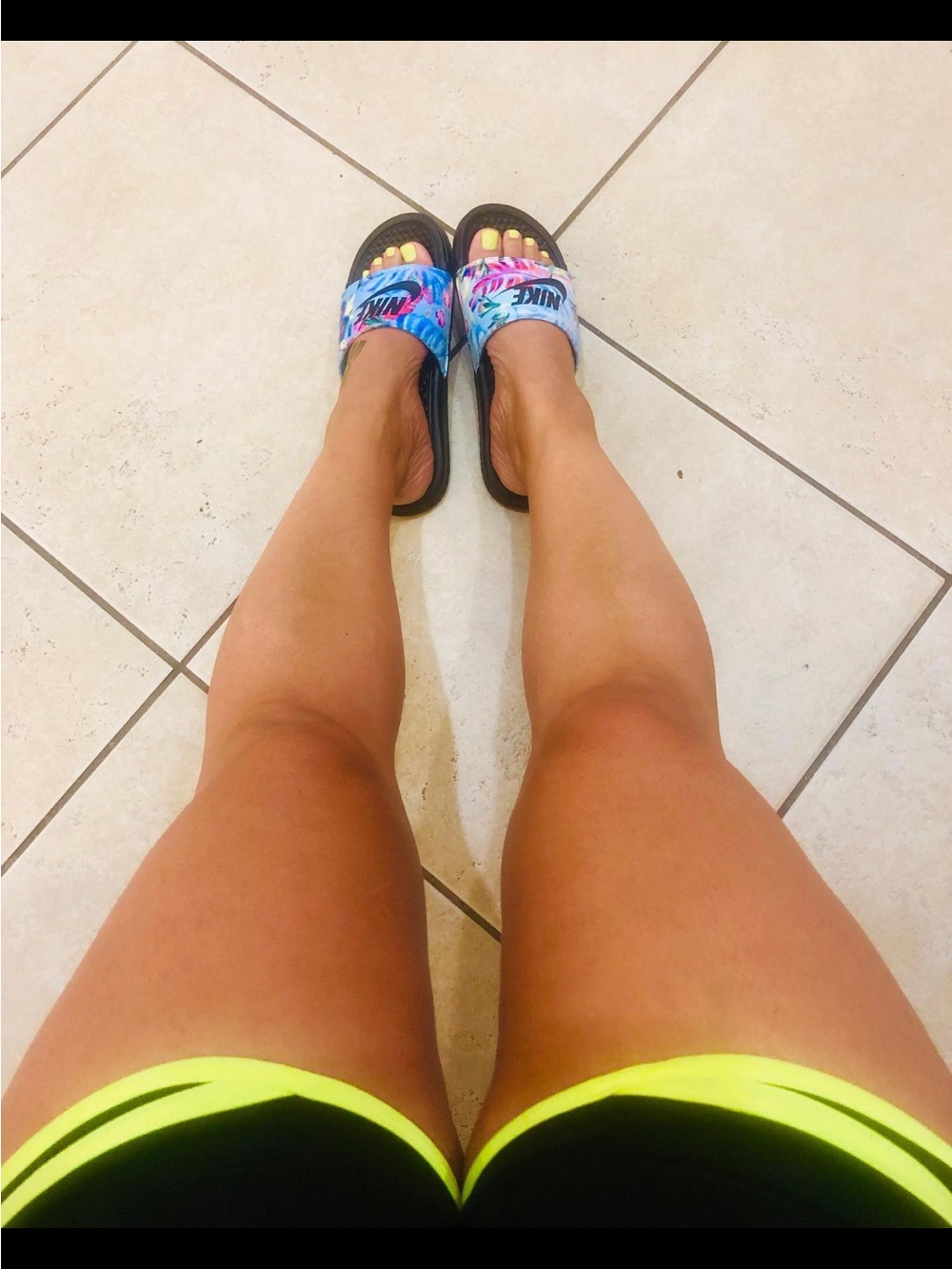 Nike Tie-Dye Slide Sandals - Blue Pink Black